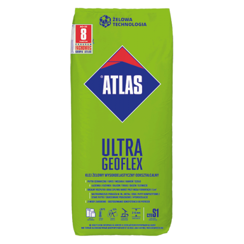 Гелевый клей для плитки гибкий, деформируемый, Atlas Geoflex Ultra, 25 кг 