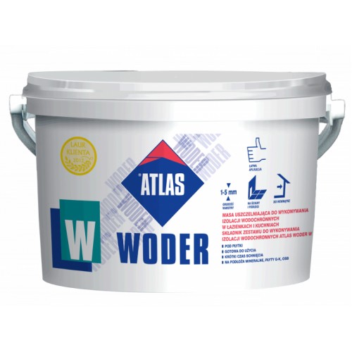 Еластична однокомпонентна гідроізоляція ATLAS WODER W (1-3) 10 кг