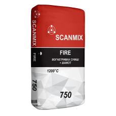 Термостійка суміш для камінів і печей Scanmix Fire 25 кг Термостійка суміш для камінів і печей Scanmix Fire 25 кг